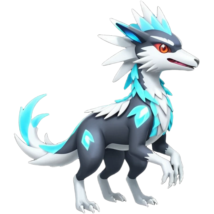 Neon Vibrant Pulsating Trail-glowing Chromatic Trico-Kyurem-Silvally-fusion-hybrid emoji