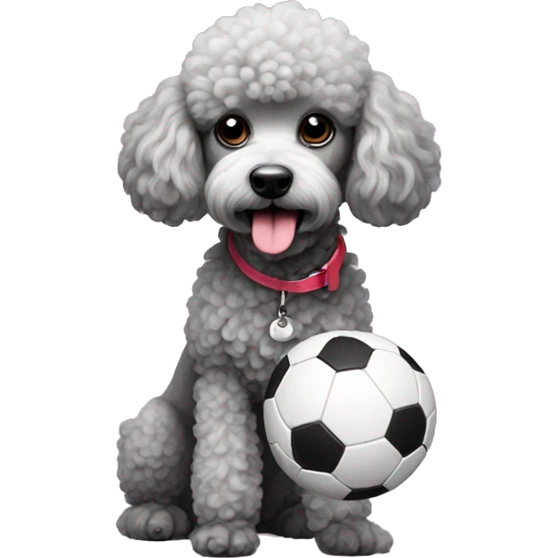 poodle with a ball emoji