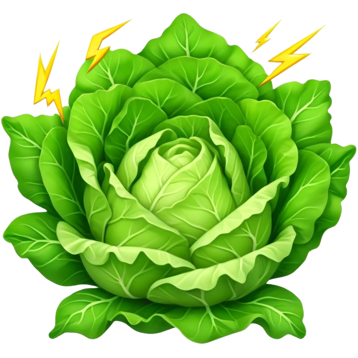 Lettuce with lightning bolts emoji