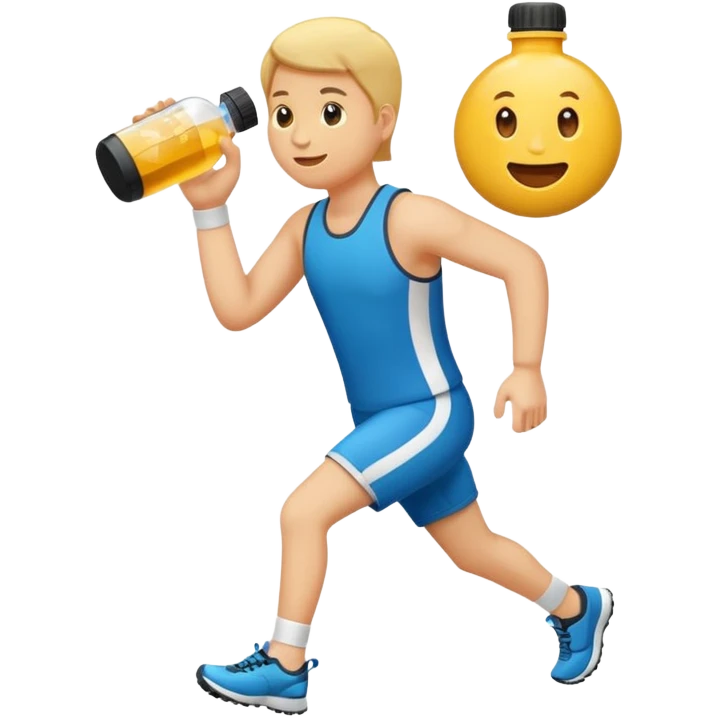 Erstell mir ein Emoji wo man ein Jogger sieht mit einer Energyflasche in der Hand emoji