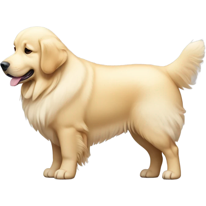 Cream golden retriever obese emoji