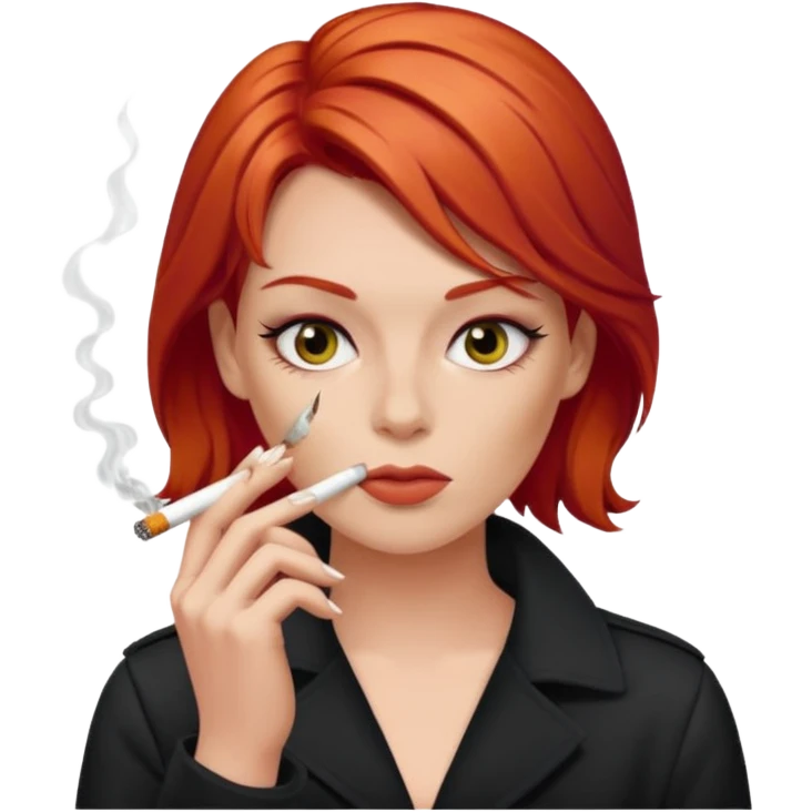 Red head Baddie smoking cigarettes emoji