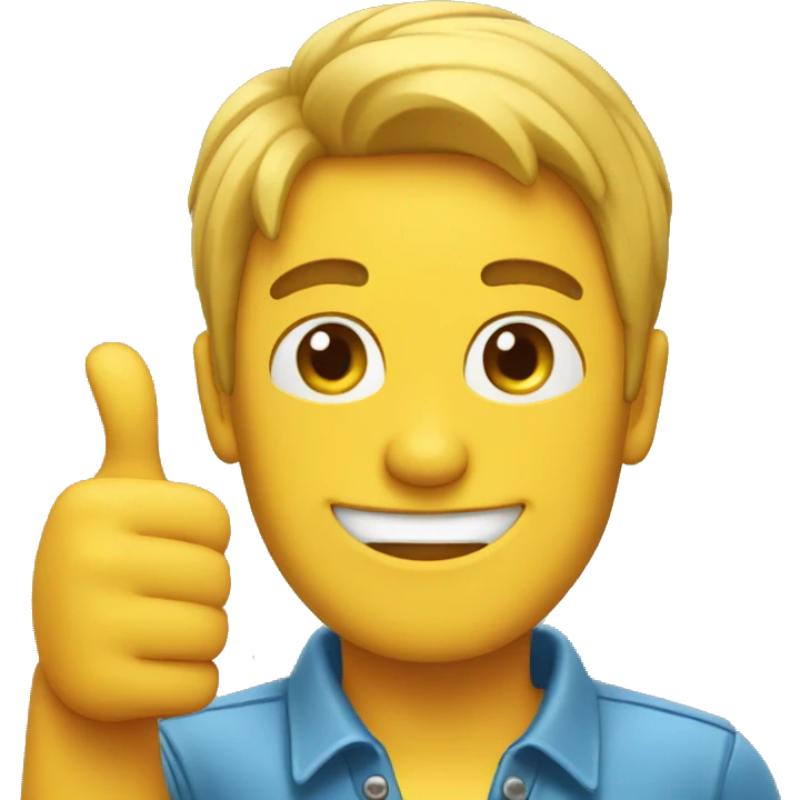 a guy giving thumbs up emoji