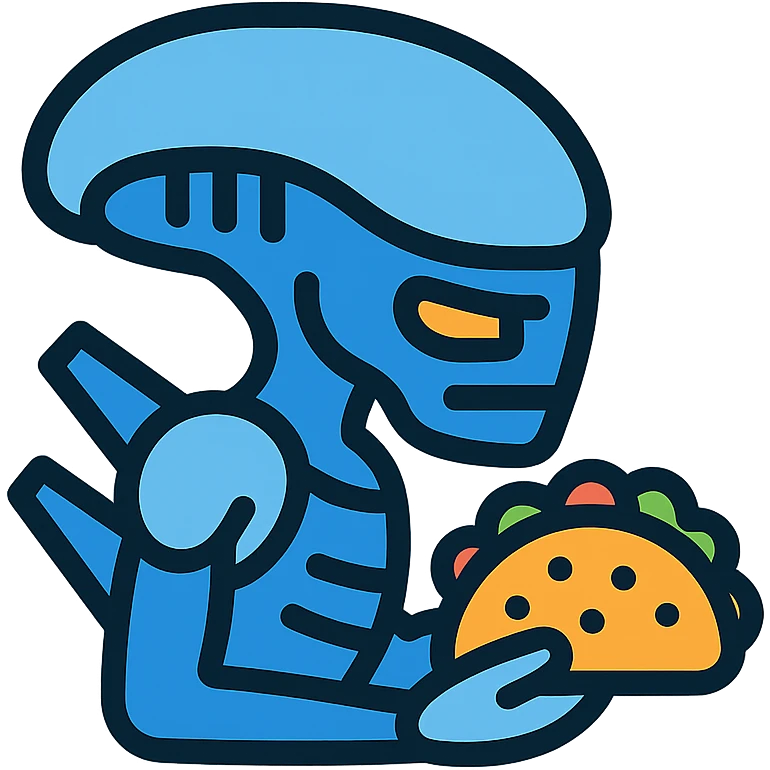 Xenomorph Alien holding tacos emoji