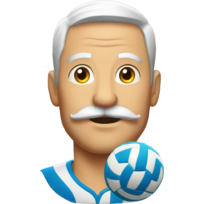 Dad with mustache playing volleyball  emoji