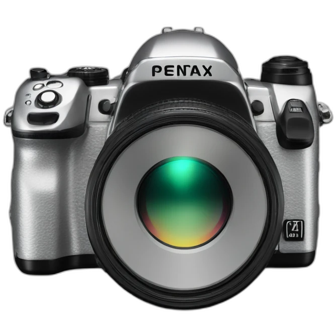 silver pentax K-1 with silver lens emoji