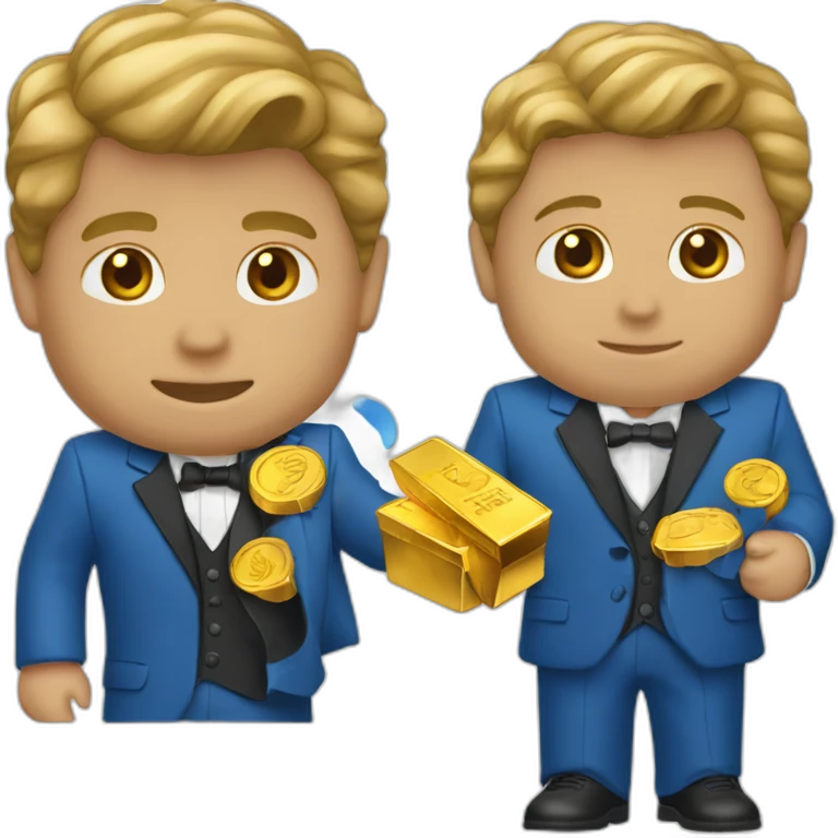 posh-man-with-blue-suit-offering-goldbar  Download emoji emoji
