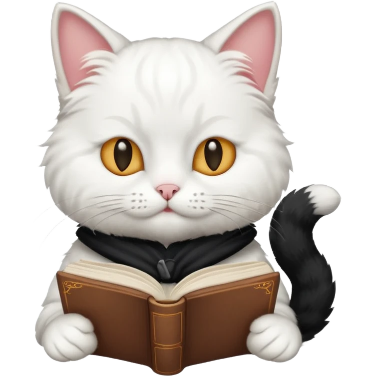 White Cat reads a book emoji