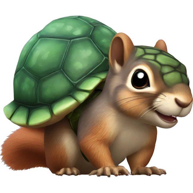 Squirrel with a turtle shell on its back emoji