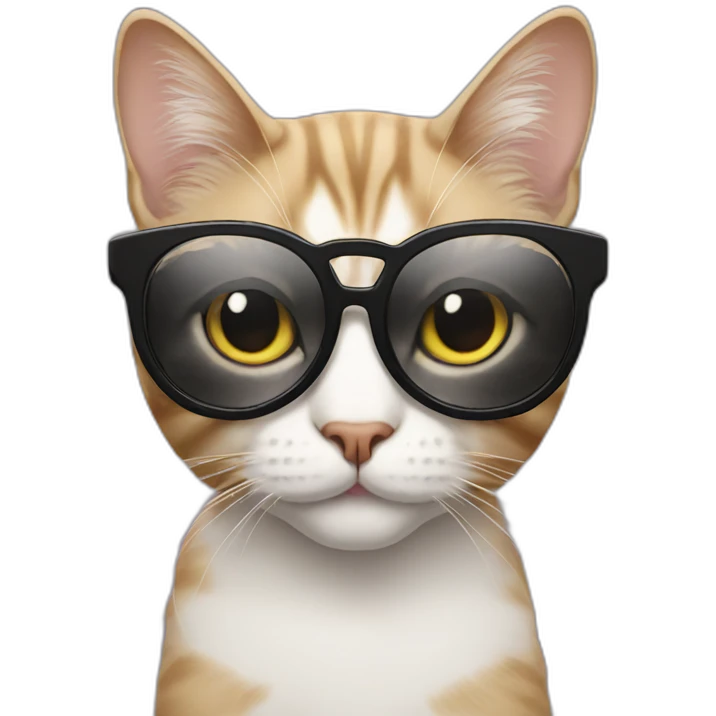 Cat in fashionable glasses emoji