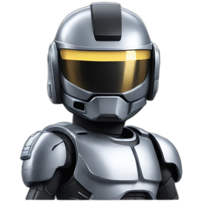 Robocop without helmet emoji