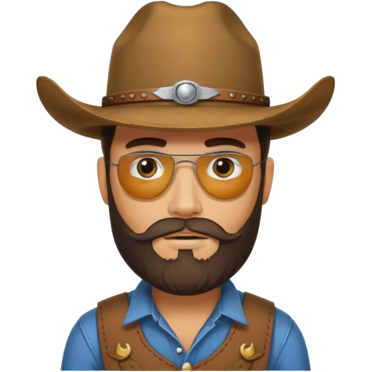 bearded cowboy with eyes patch emoji