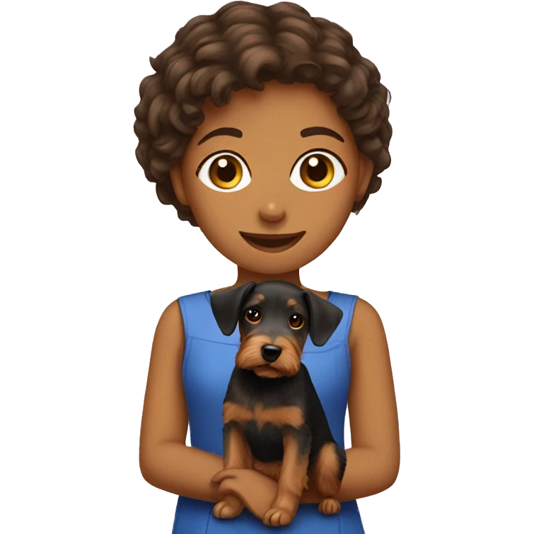 girl with welsh terrier emoji