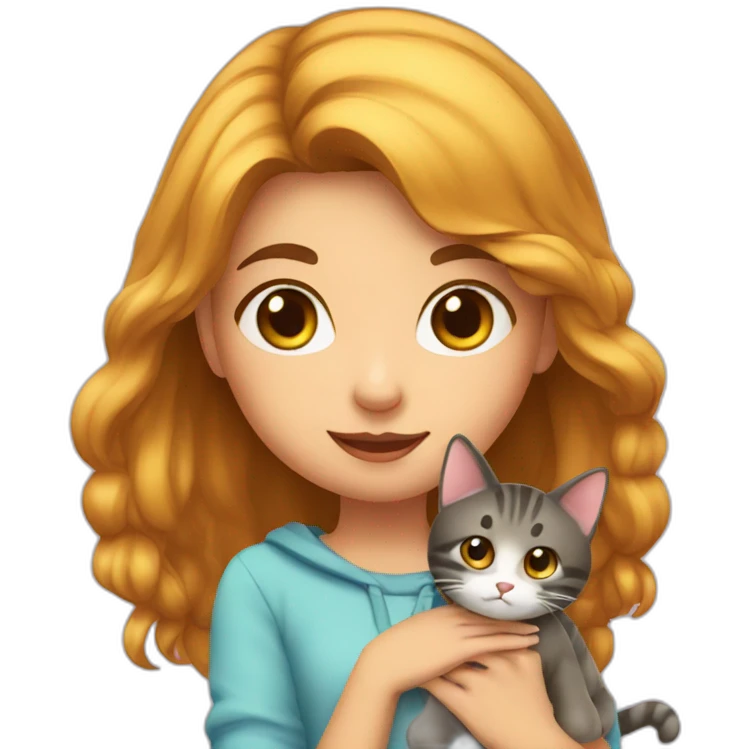 a cute girl with cat emoji