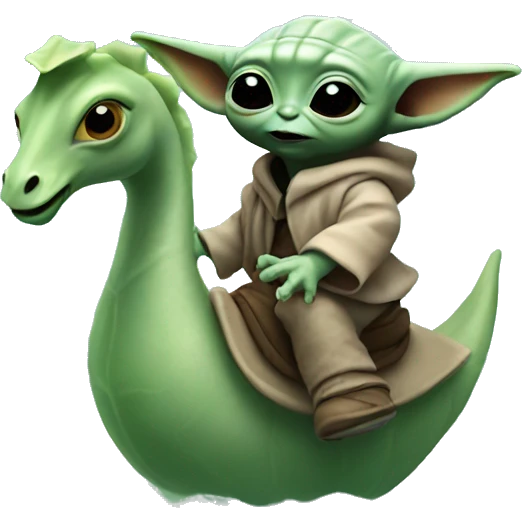 baby yoda riding seahorse emoji