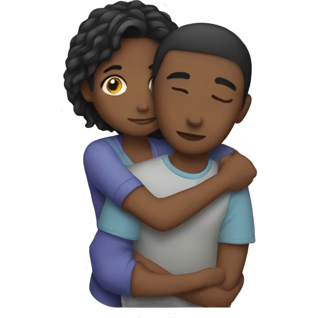 Girl hugging boy emoji