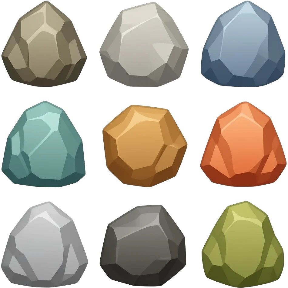 different emojis for rocks emoji
