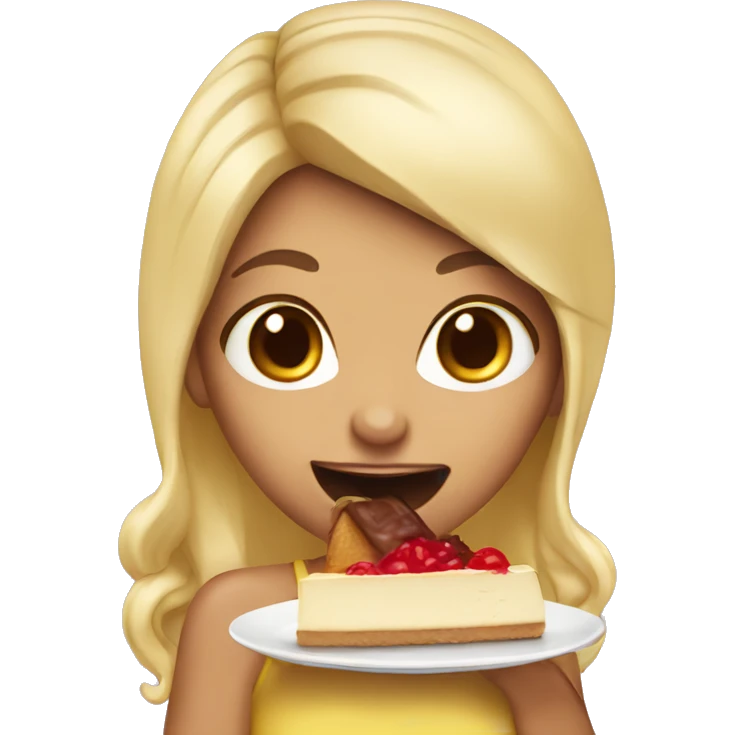 Girl that eats cheesecake emoji