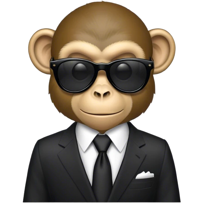monkey in a suit black shades emoji
