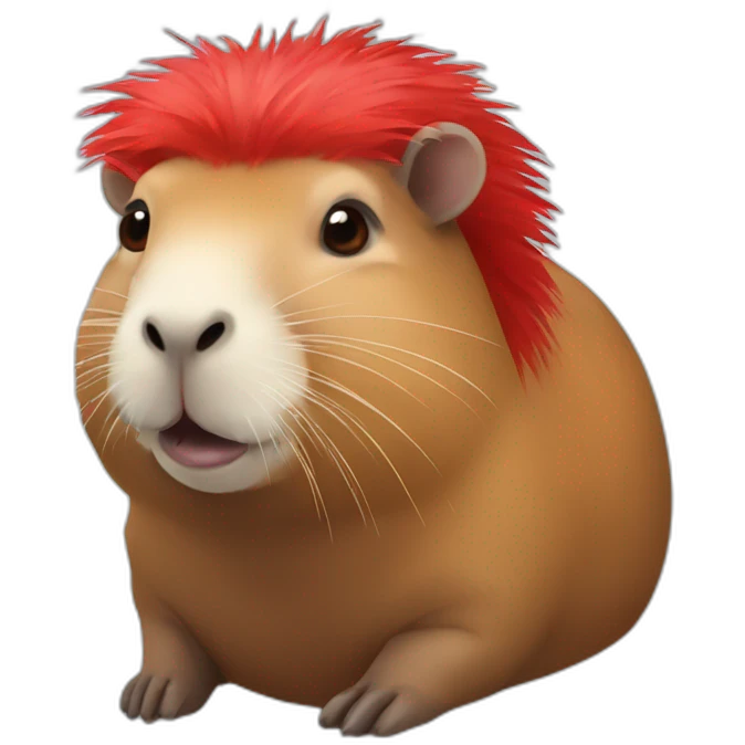 capybara-with-red-and-white-hair emoji
