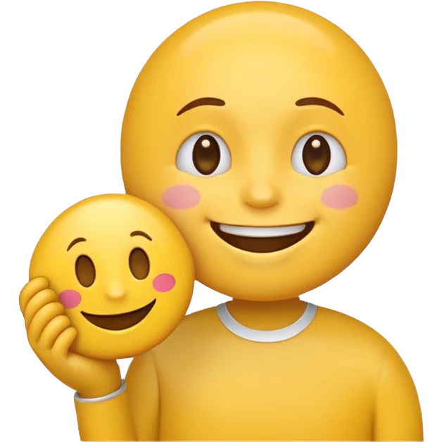 cheerful emoji face holding a thank you sign emoji