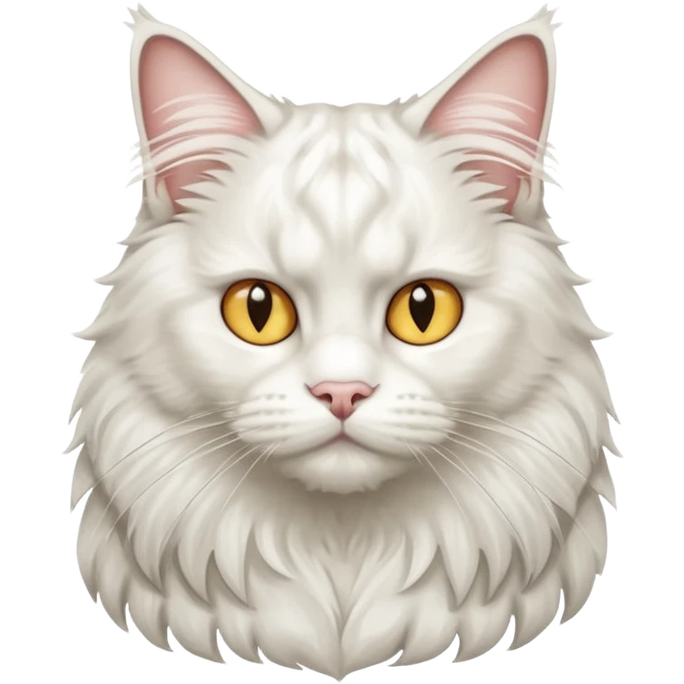 White Maine coon cat squaring up emoji