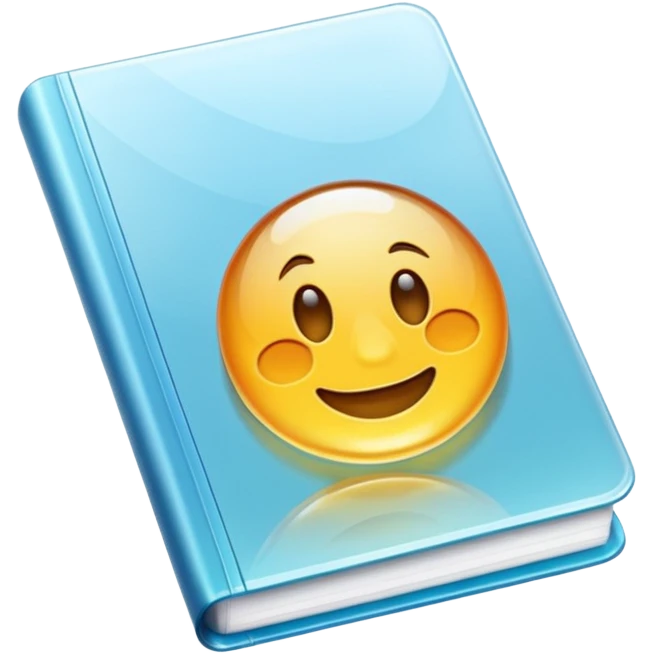 a diary, shiny glass style, translucent effect emoji