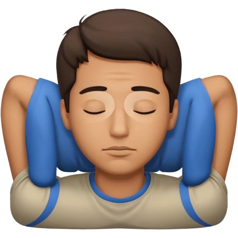 a man laying on ground straight eyes closed emoji