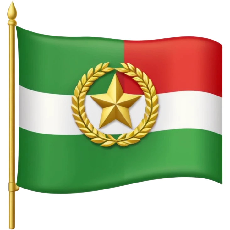 чеченский флаг, зеленый, белый, красный emoji