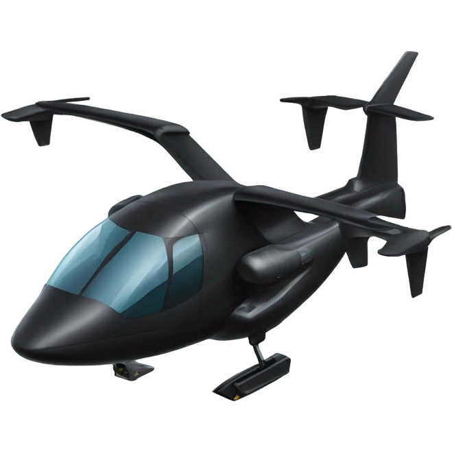 Evtol aircraft black emoji