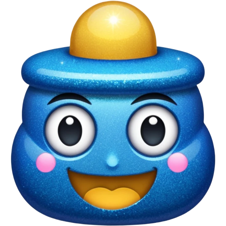 glitter azul-marinho tubarão emoji