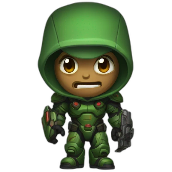 a guy playing doom emoji