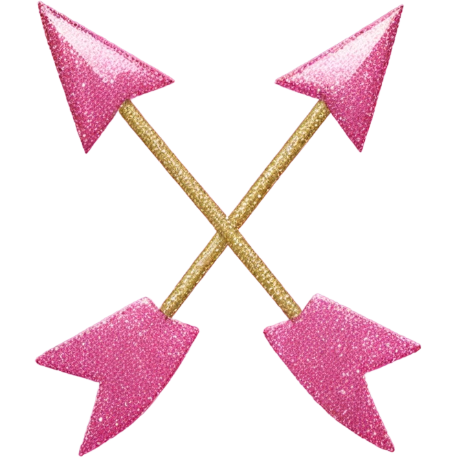 Pink glitter bow and arrow  emoji