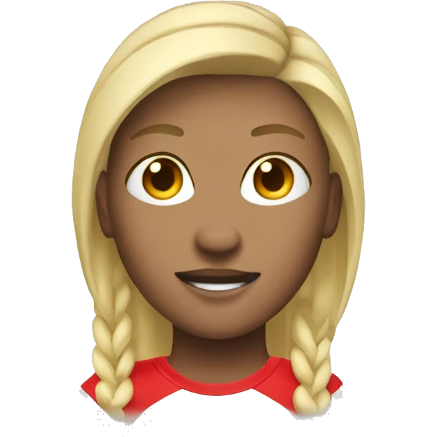 Blonde soccer player red jersey emoji