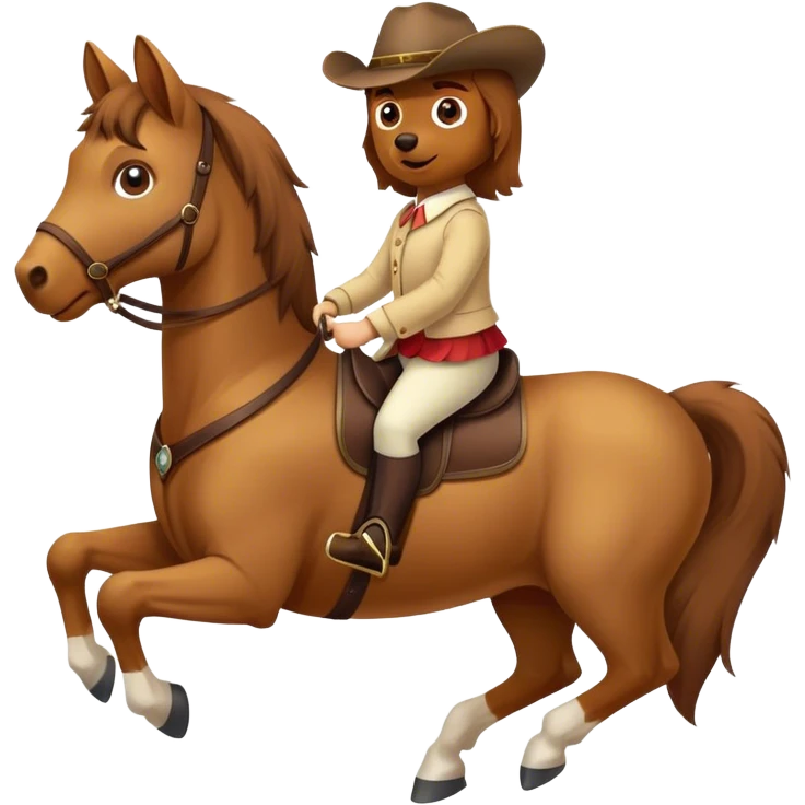 Dog riding a horse emoji