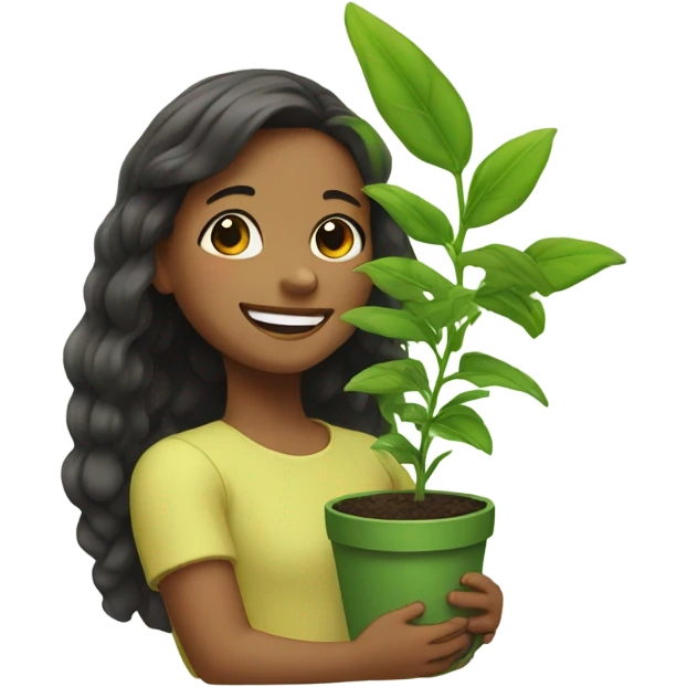  Girl hugging plant emoji