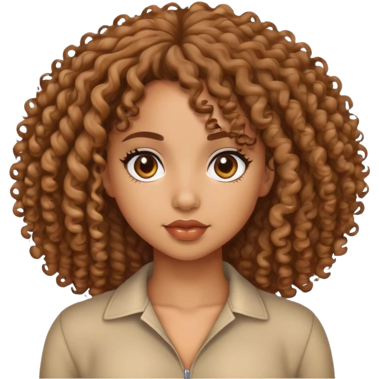 A mulatto girl with curly hair emoji