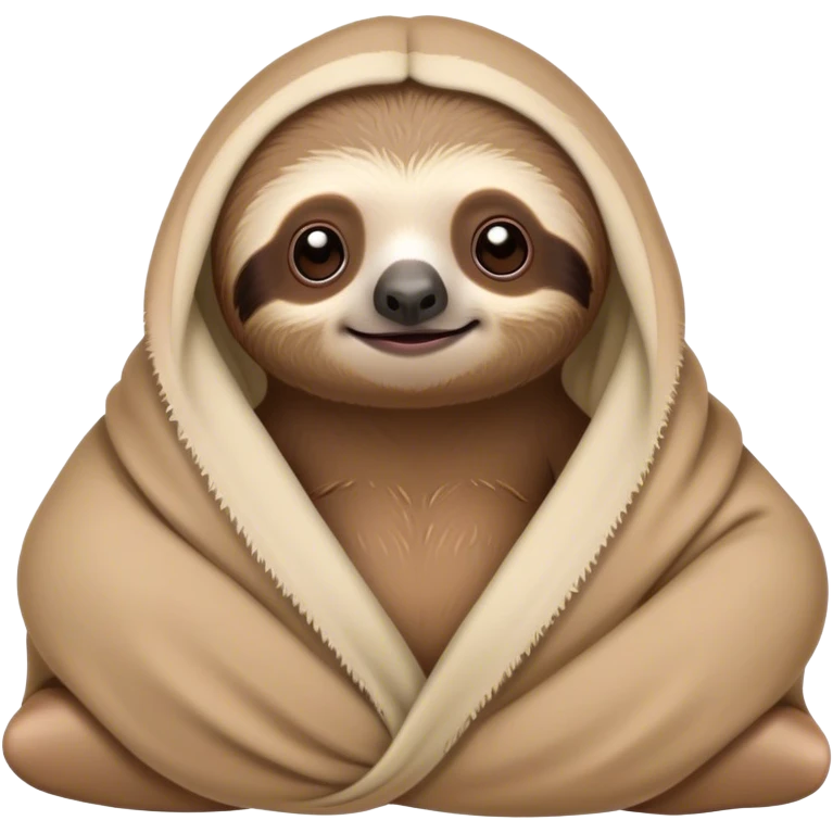 Disney-style cute baby sloth in blanket emoji