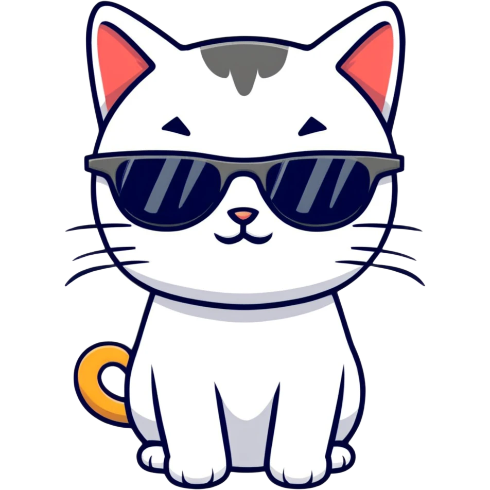 Cat with sunglasses emoji