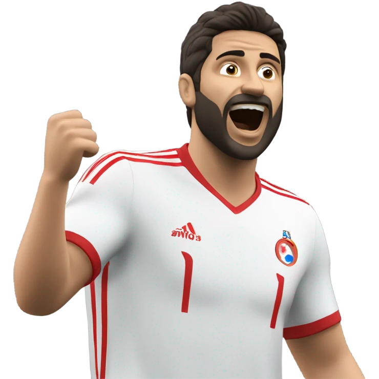 I'm honing a description of Arda Güler's goal celebration, noting his right hand on his chest and his left hand raised, mirroring the specified gesture. This aligns perfectly with known details. emoji