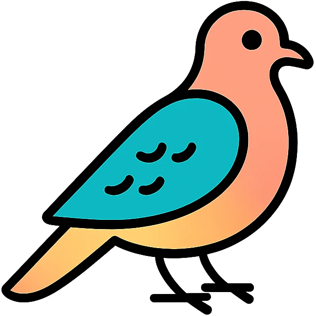 mourning dove, clean lines emoji