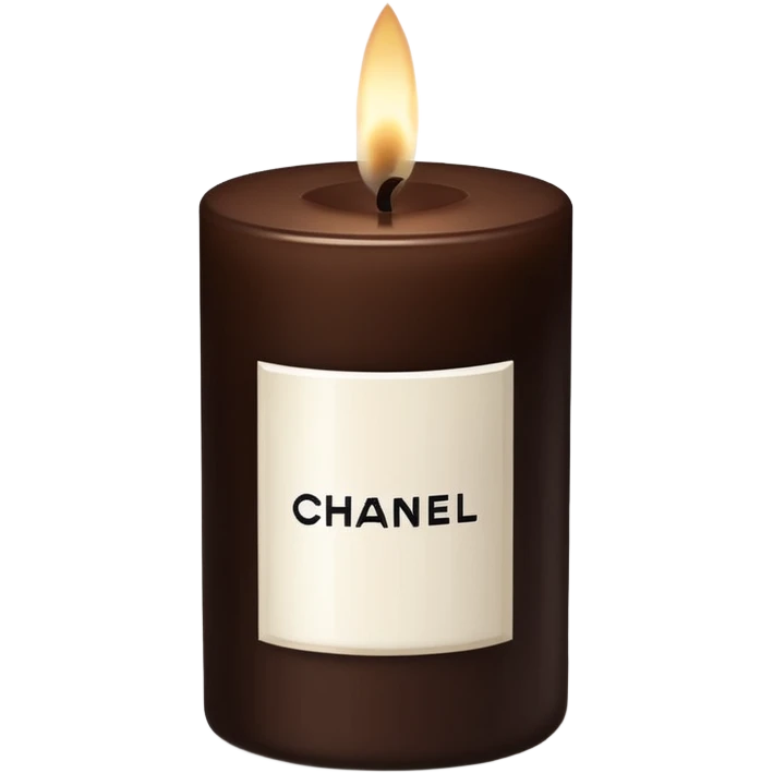 Dark Brown and white Chanel Candle emoji