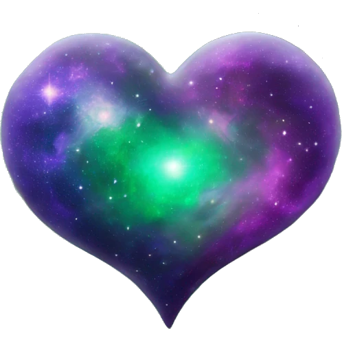 green and purple galaxy heart emoji