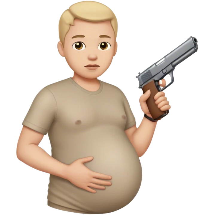 pregnant man with a gun emoji