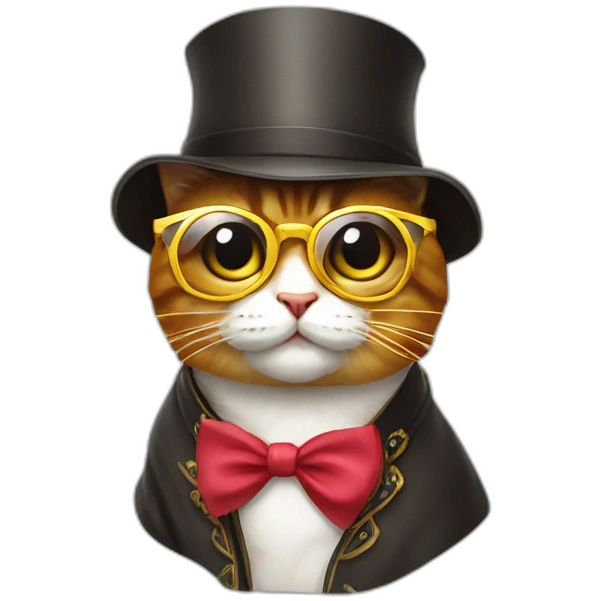 Un chat riche avec des lunettes de soleil emoji