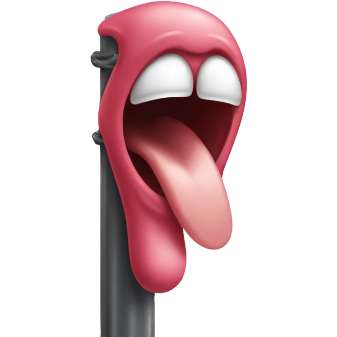 tongue stuck to pole emoji