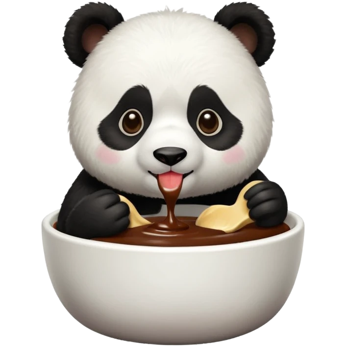 panda eating pudding emoji