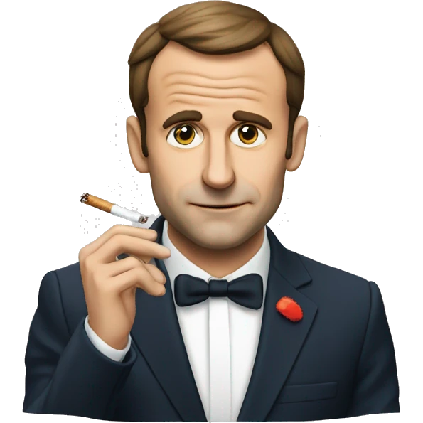 Macron qui fume une cigarette emoji