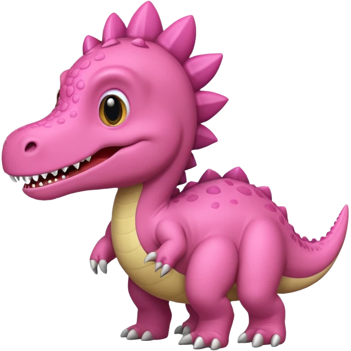 Crea un emoji de un dinosaurio de color rosa, que sea como este 🦖 emoji