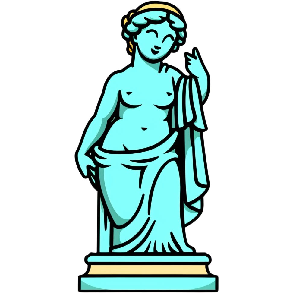 Venus de Milo statue sticking out her tongue emoji